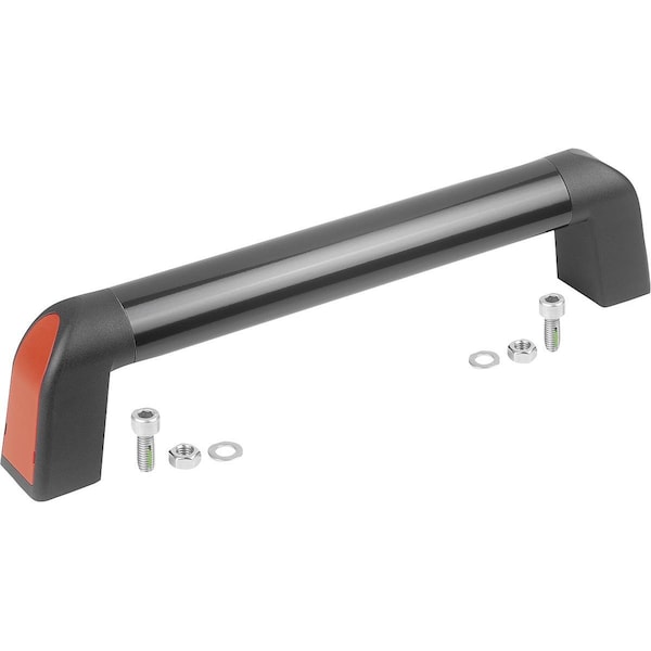 Tubular Handle Bighand, A=600, L=633, 4 Aluminum Black Grey Powder-Coated, Comp: Plastic, Black ,